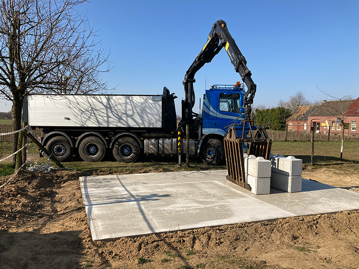 Betonplaten / betonnen stapelblokken